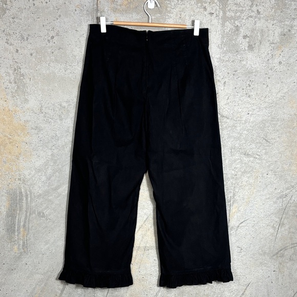 Maeve The Colette Ruffle-Hem Crop Wide-Leg Pants - Black - Picture 4 of 11